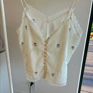 Newbury Kustom Cream Floral Lace Camisole